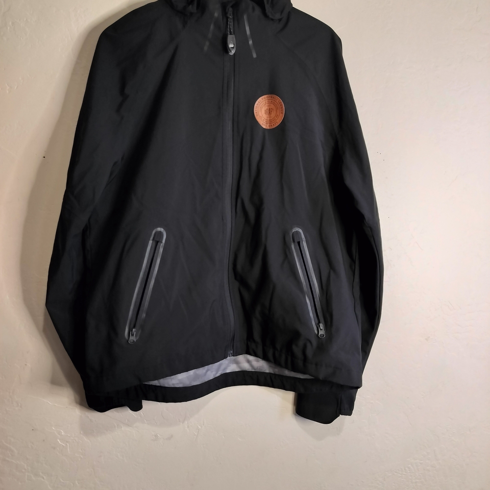 Men's Black Windbreaker Jacket with Hood, "Logo Draft 2023" Kansas City.